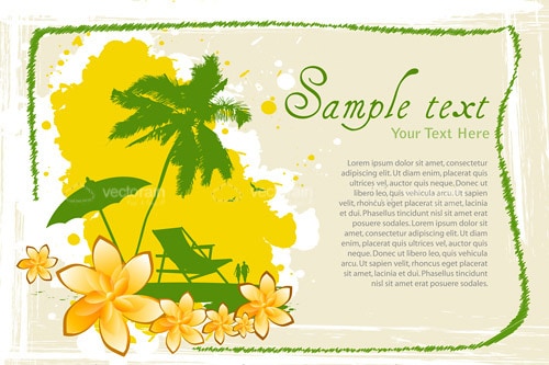 Beach View Card with Sample Text